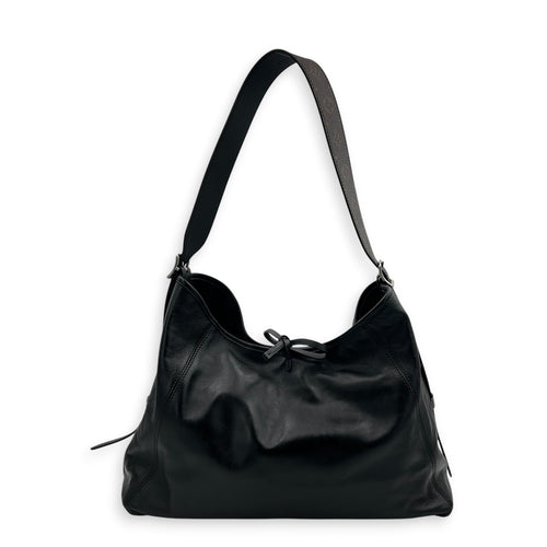 Carryall Vibe Shoulder Bag Black in Calfskin, Silver hardware