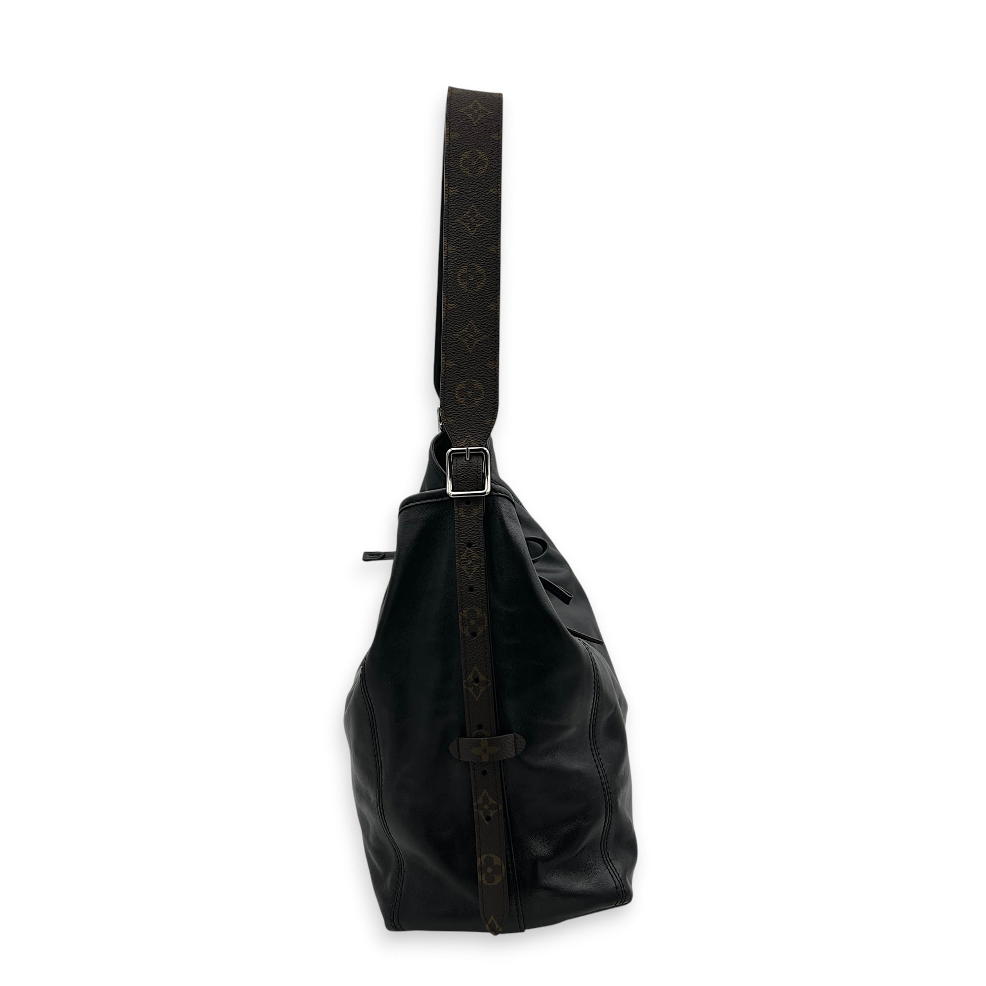 Carryall Vibe Shoulder Bag Black in Calfskin, Silver hardware