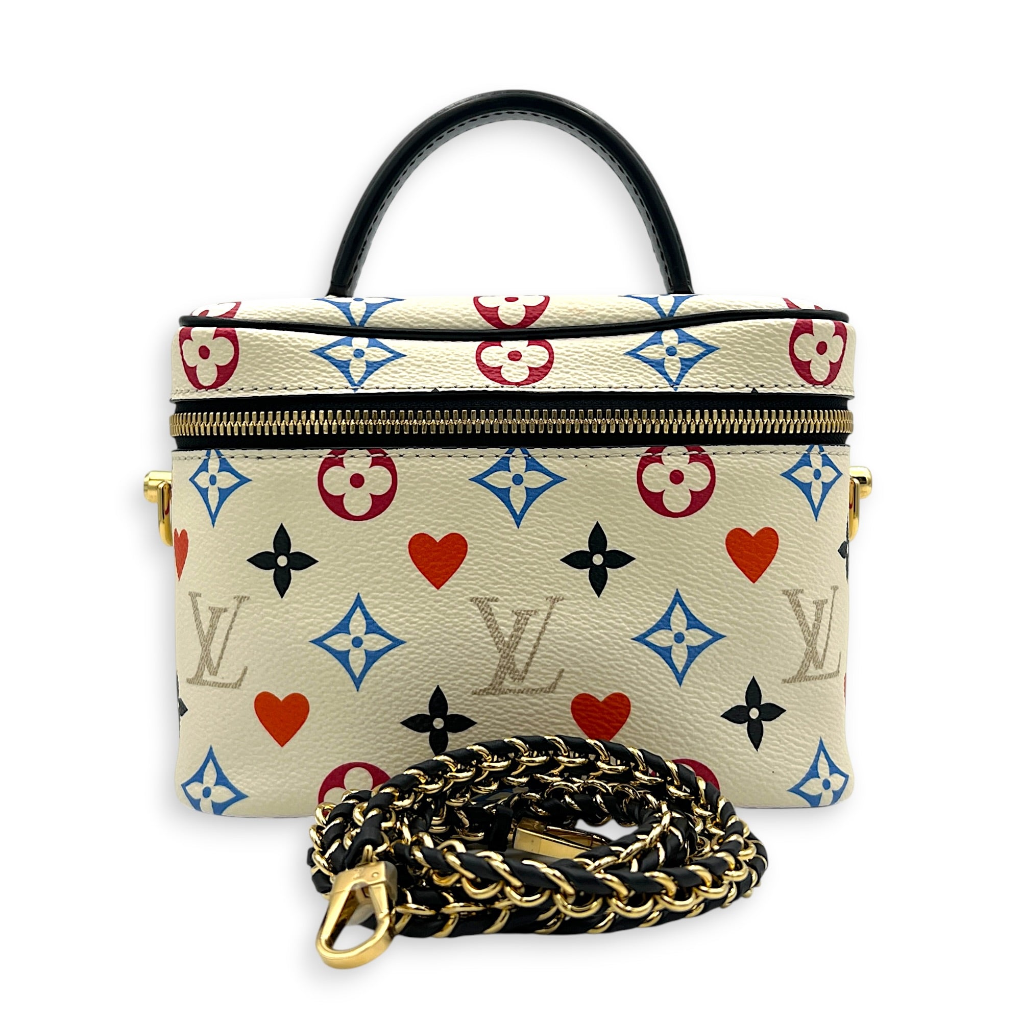 Vanity Game On Top Handle Bag in Coated Canvas, Gold hardware