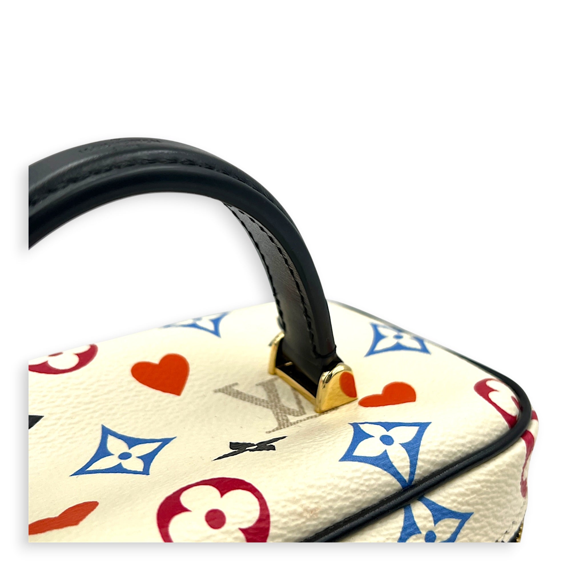 Vanity Game On Top Handle Bag in Coated Canvas, Gold hardware
