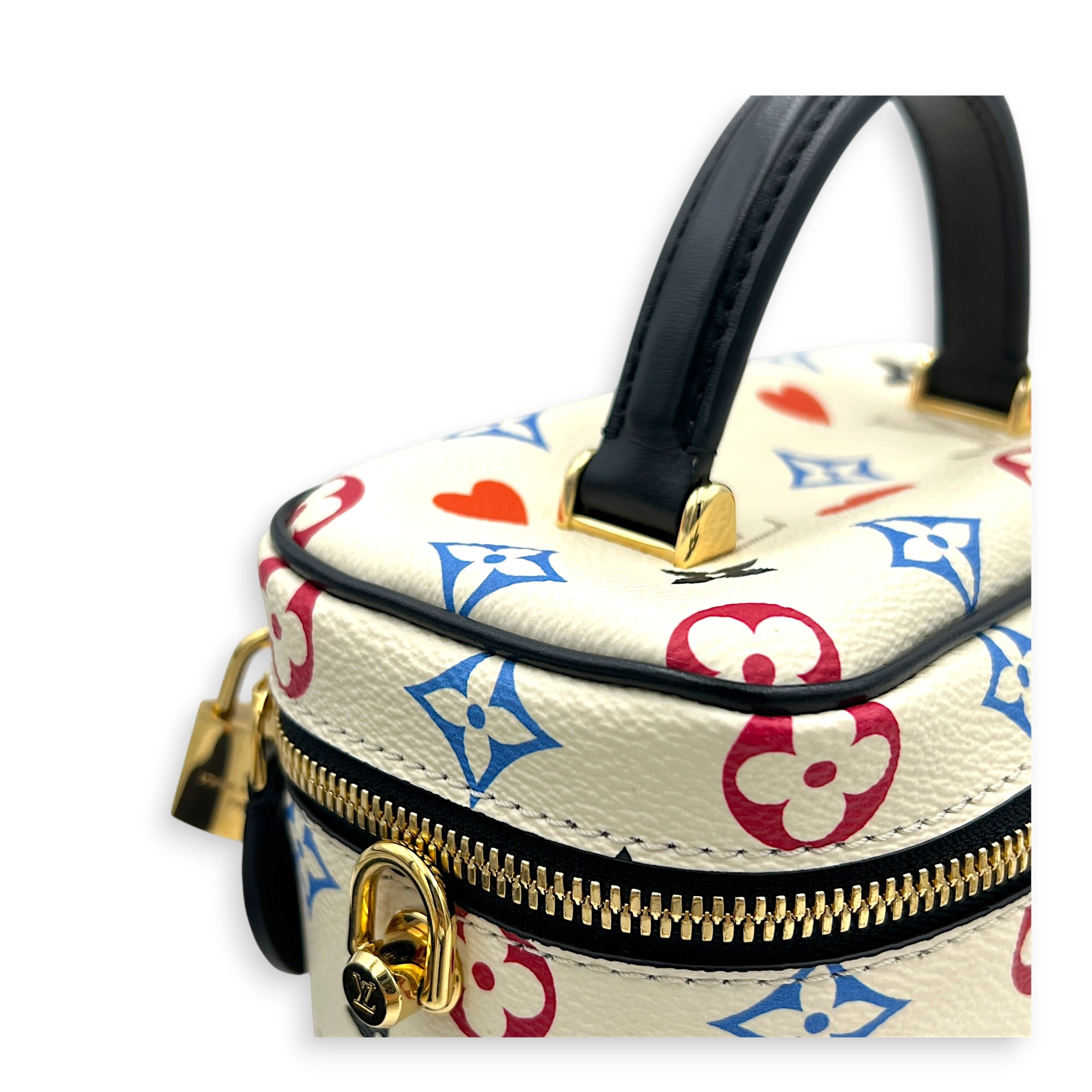 Vanity Game On Top Handle Bag in Coated Canvas, Gold hardware