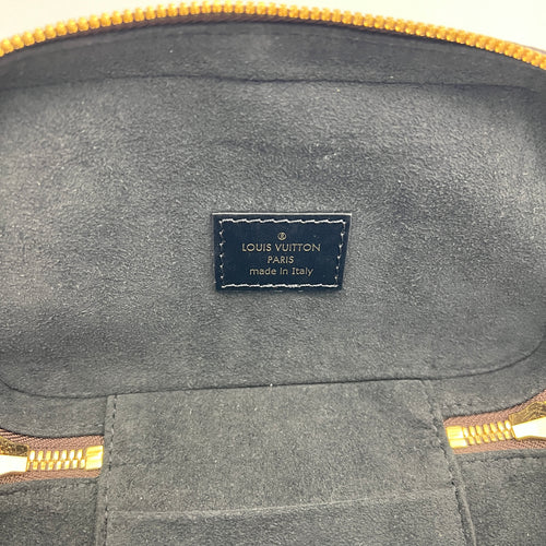 Vanity Brown Top Handle Bag in Monogram Coated Canvas, Gold hardware