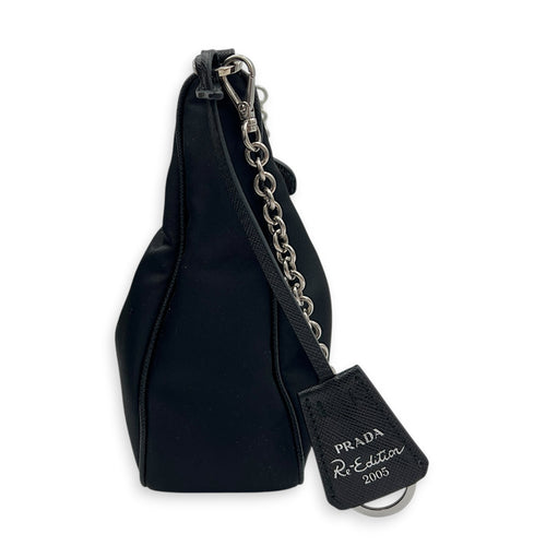 Re-Edition 2005 Crossbody Bag Black in Nylon, Silver hardware