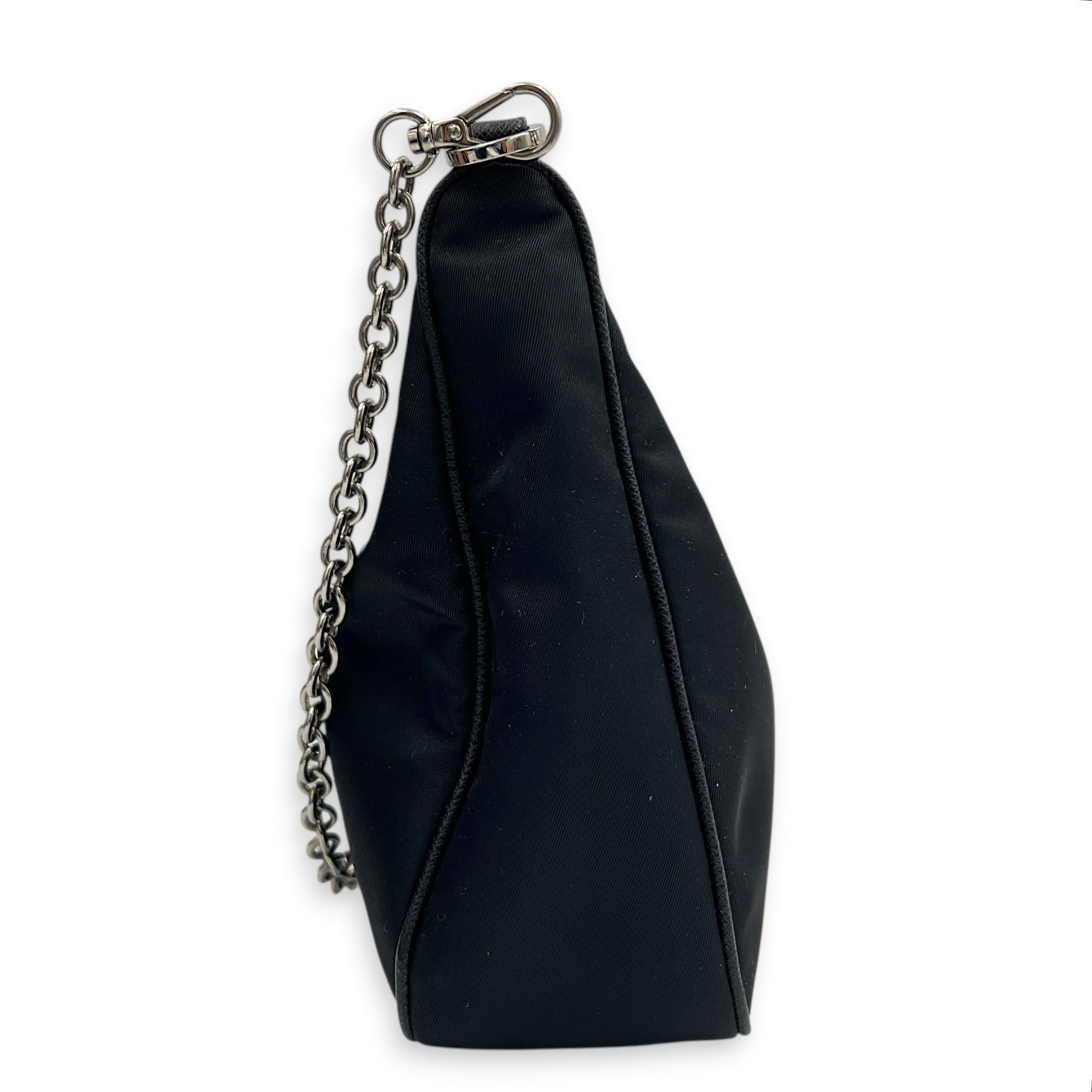 Re-Edition 2005 Crossbody Bag Black in Nylon, Silver hardware