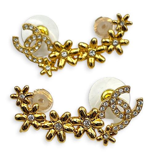 23A Flower Gold Earrings in Metal, Gold hardware