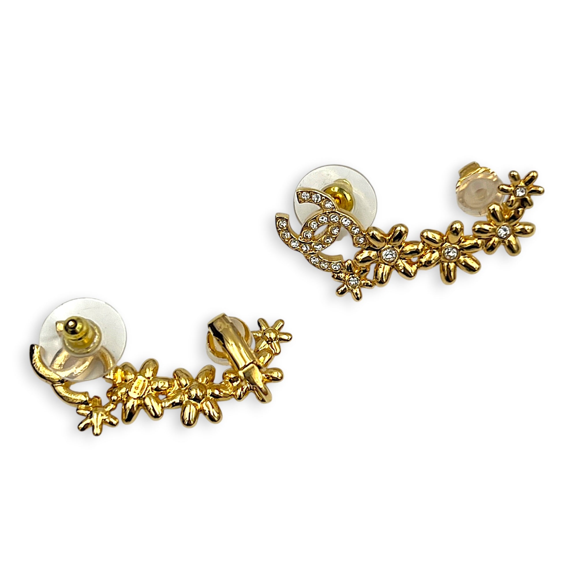 23A Flower Gold Earrings in Metal, Gold hardware