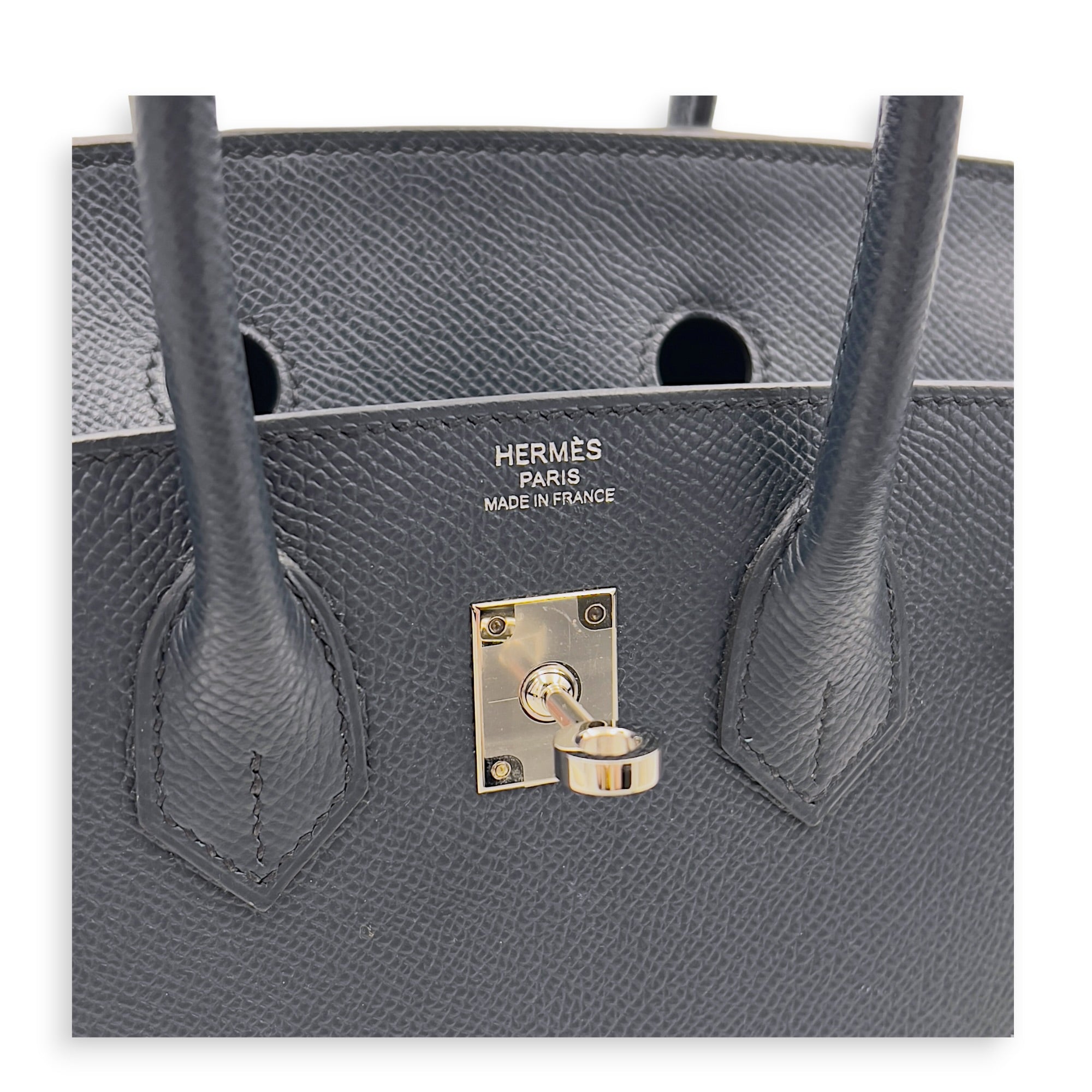 Birkin Sellier 25 Bleu Indigo Top Handle Bag in Epsom, Palladium hardware