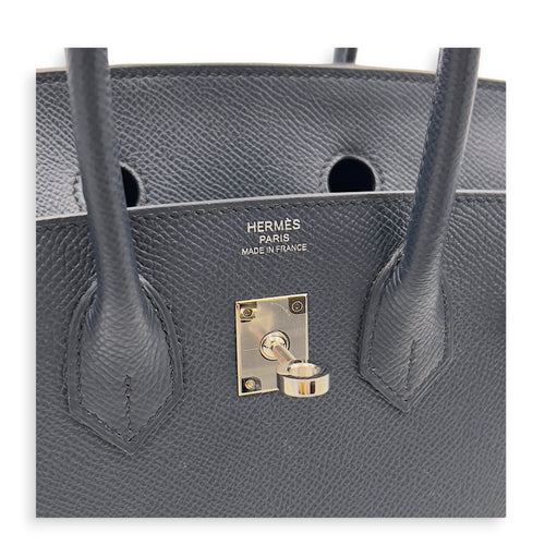 Birkin Sellier 25 Bleu Indigo Top Handle Bag in Epsom, Palladium hardware