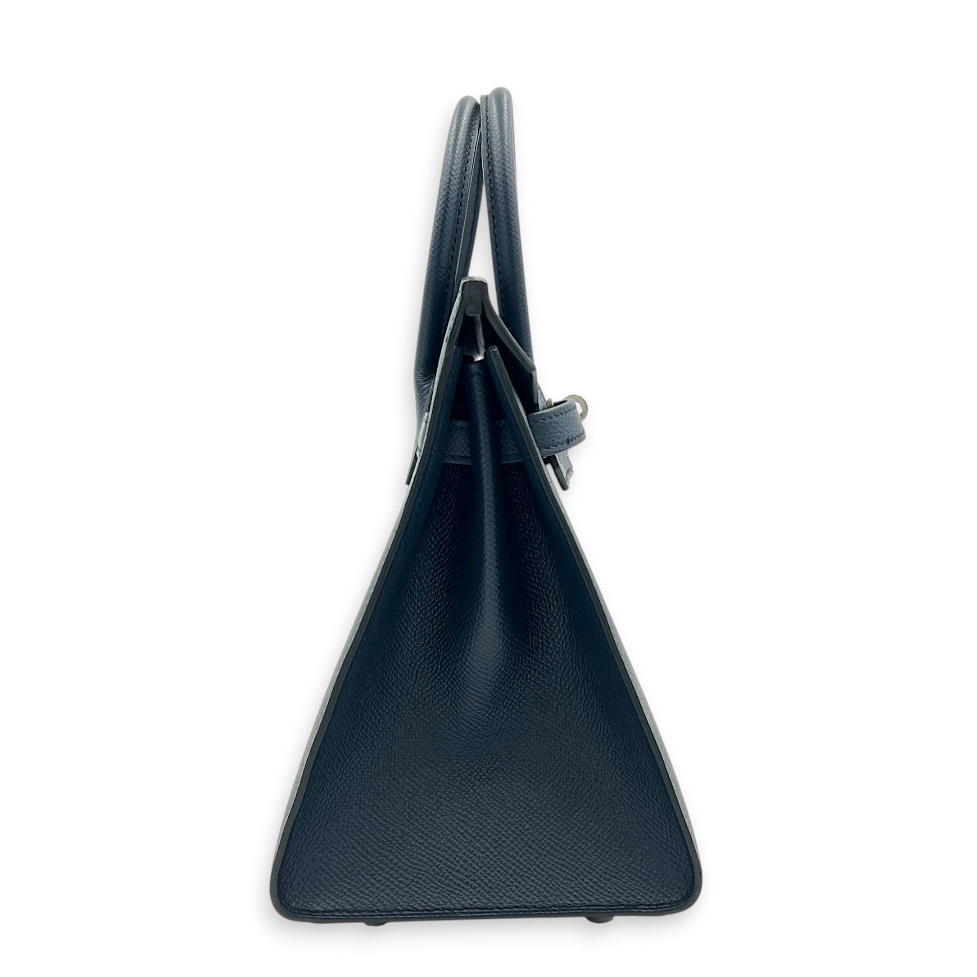 Birkin Sellier 25 Bleu Indigo Top Handle Bag in Epsom, Palladium hardware
