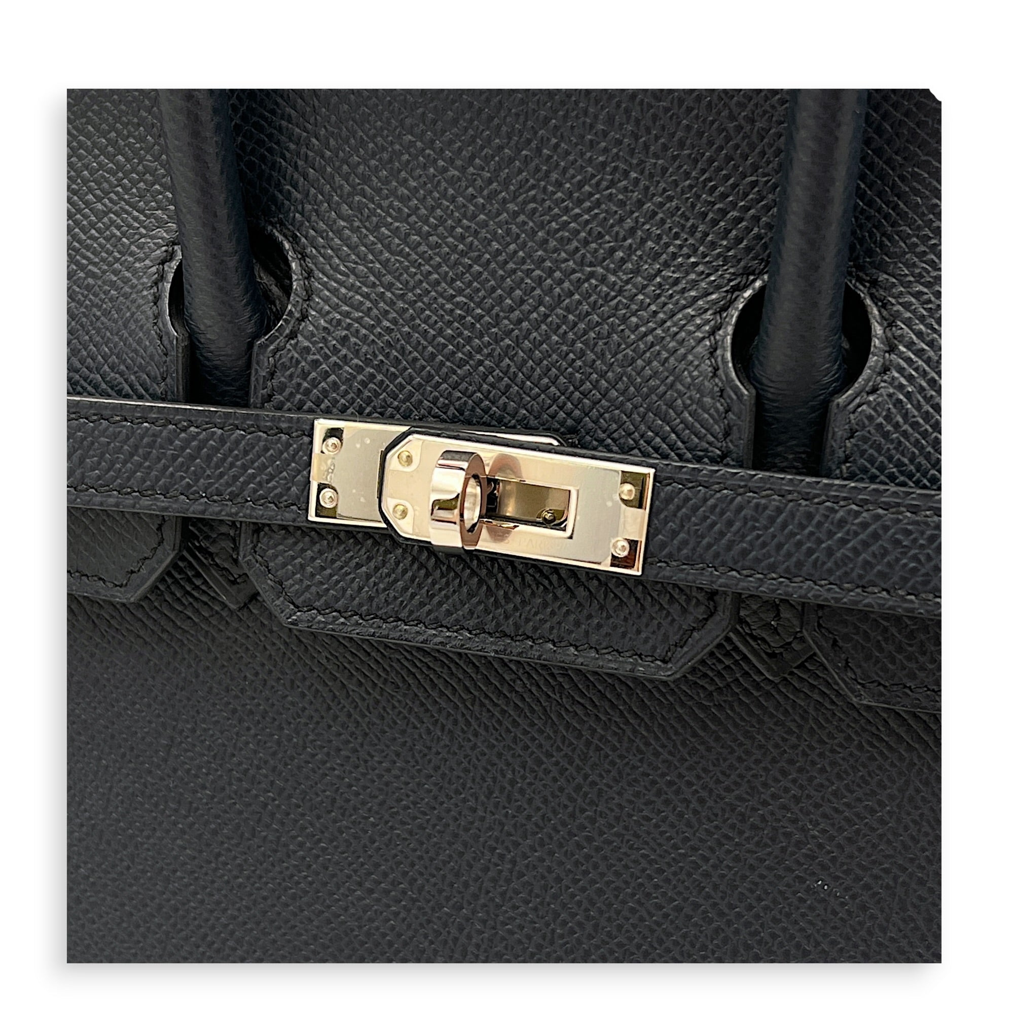 Birkin Sellier 25 Bleu Indigo Top Handle Bag in Epsom, Palladium hardware