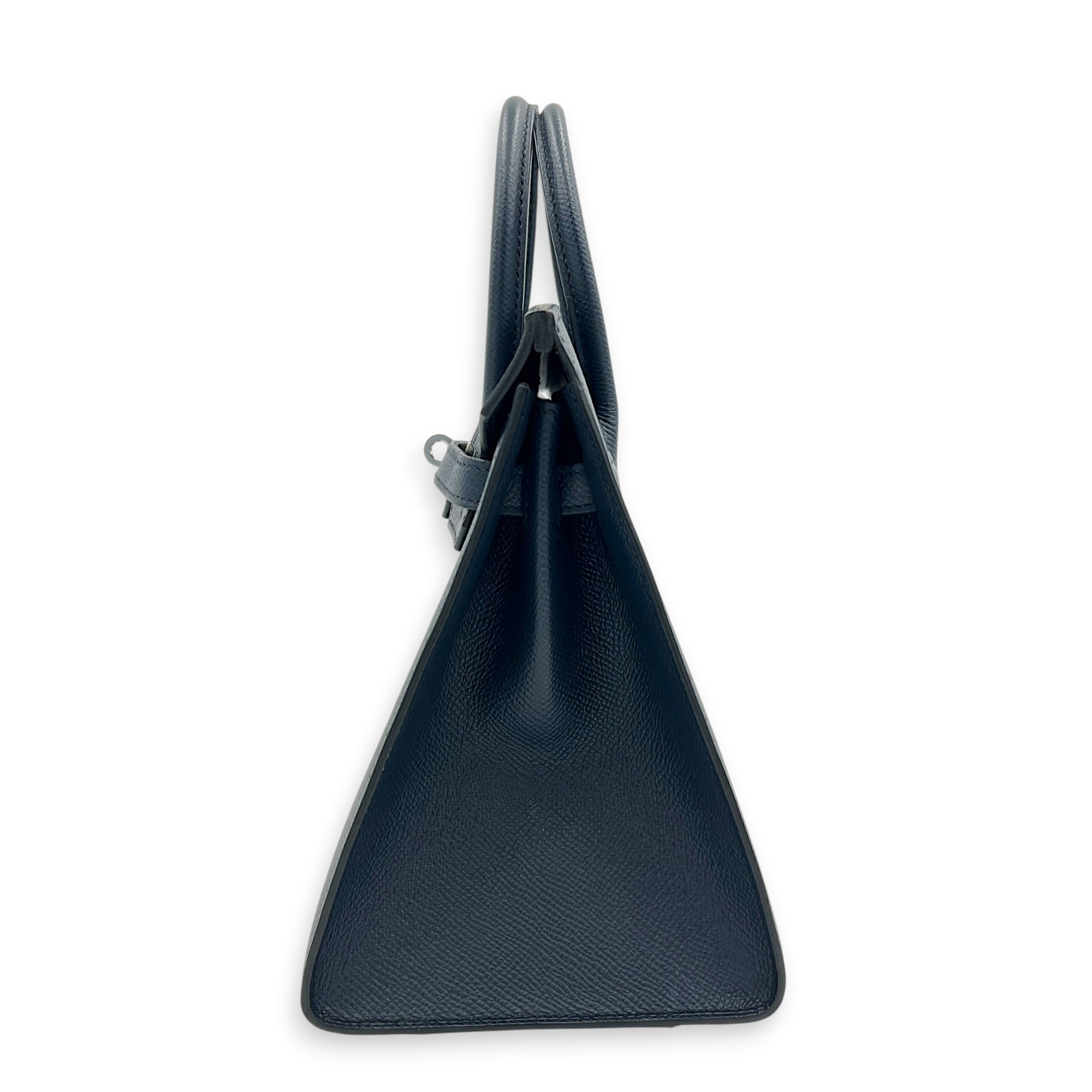 Birkin Sellier 25 Bleu Indigo Top Handle Bag in Epsom, Palladium hardware
