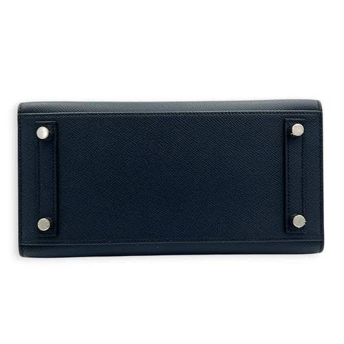 Birkin Sellier 25 Bleu Indigo Top Handle Bag in Epsom, Palladium hardware