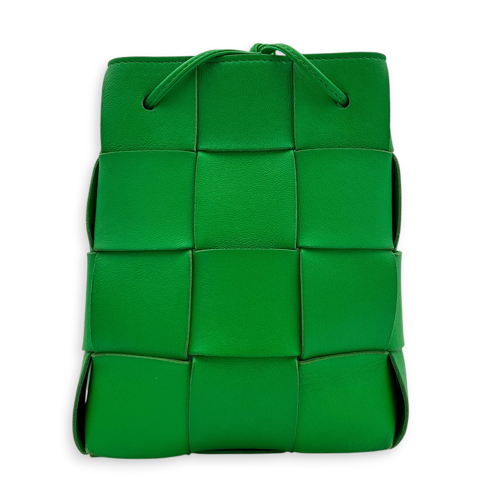 Intrecciato Bucket Bag Green in Calfskin