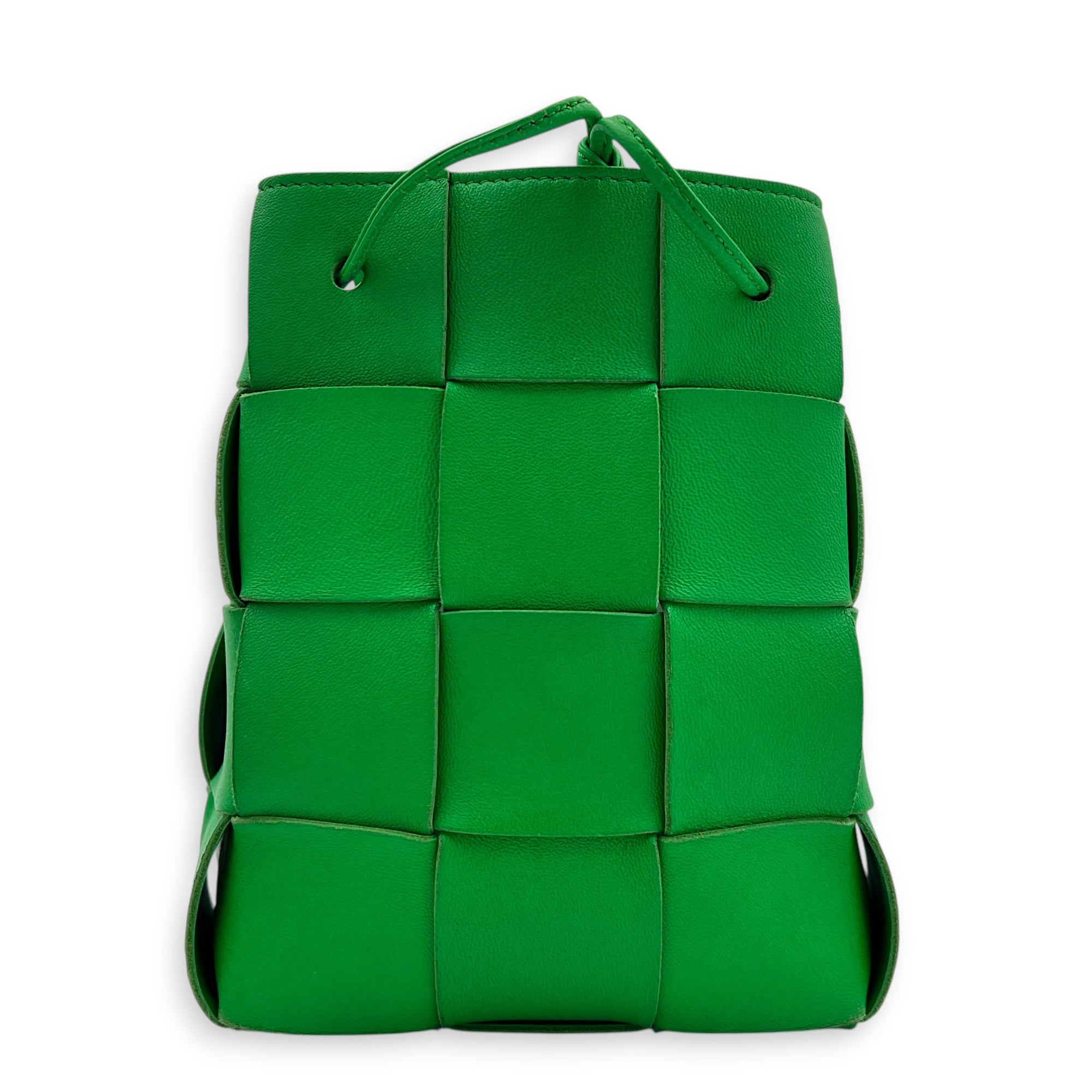 Intrecciato Bucket Bag Green in Calfskin