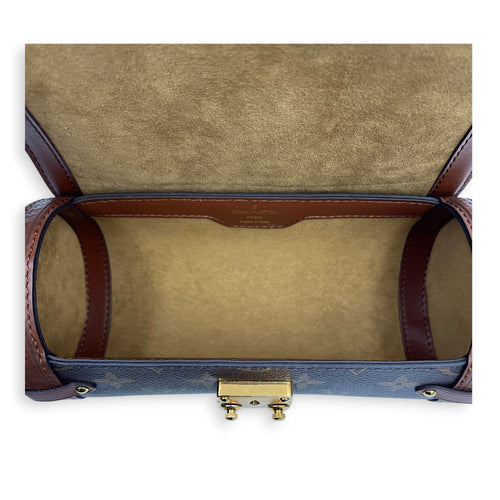 Papillon Trunk  Crossbody Bag Brown in Monogram Coated Canvas, Gold hardware