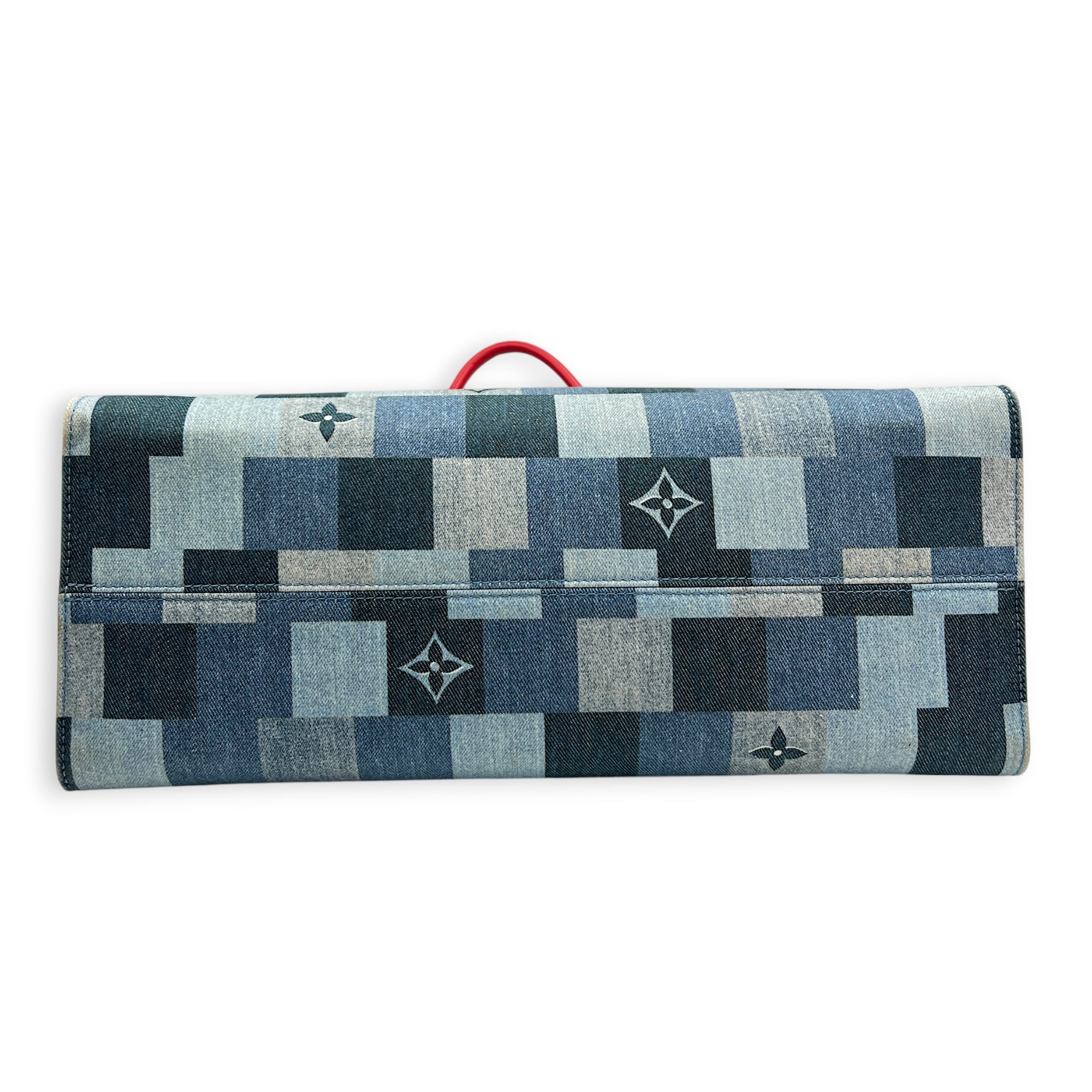 OnTheGo Top Handle Bag GM Blue in Denim, Gold hardware