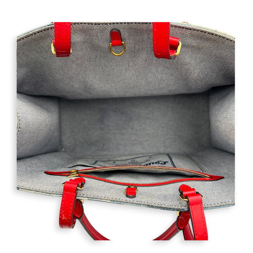 OnTheGo Top Handle Bag GM Blue in Denim, Gold hardware