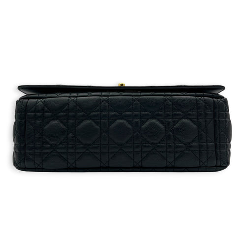 Caro Shoulder Bag Black in Calfskin, Gold hardware