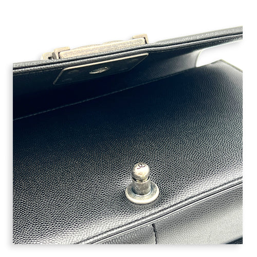 Boy Crossbody Bag Black in Caviar Leather, Ruthenium hardware