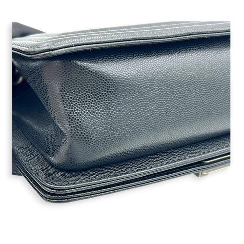 Boy Crossbody Bag Black in Caviar Leather, Ruthenium hardware