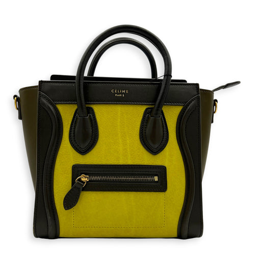 Luggage Nano Multi-colour Top Handle Bag in Calfskin, Gold hardware