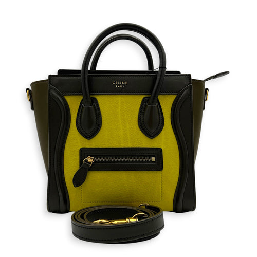 Luggage Nano Multi-colour Top Handle Bag in Calfskin, Gold hardware