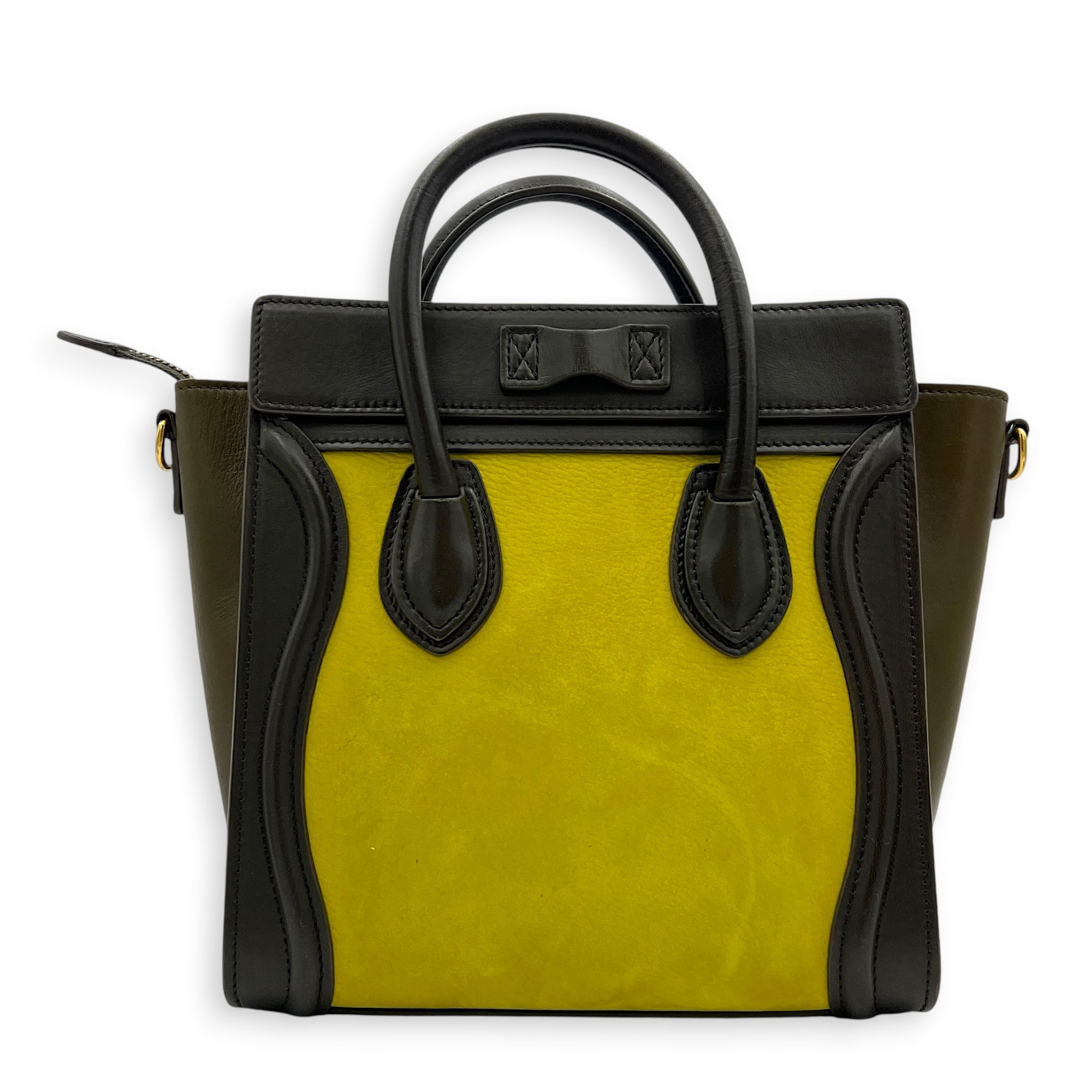 Luggage Nano Multi-colour Top Handle Bag in Calfskin, Gold hardware