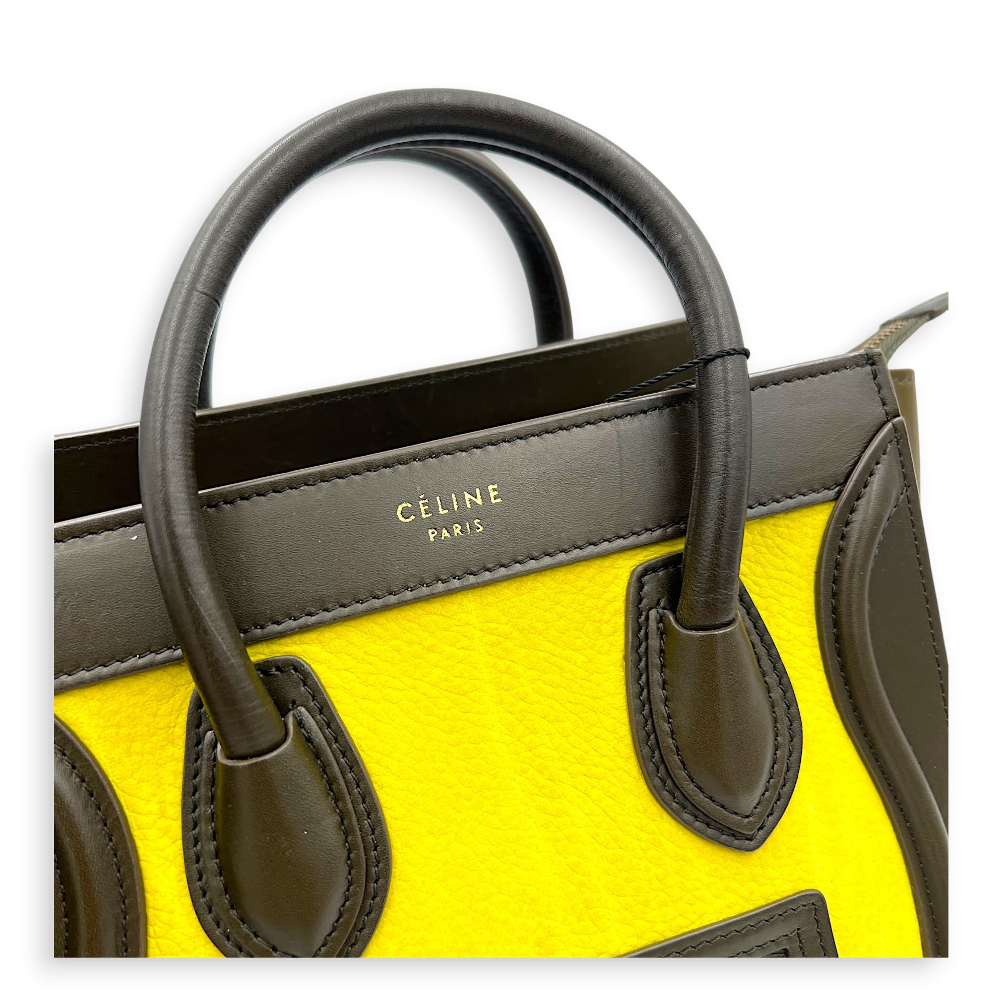 Luggage Nano Multi-colour Top Handle Bag in Calfskin, Gold hardware