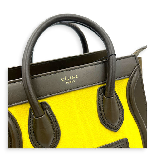 Luggage Nano Multi-colour Top Handle Bag in Calfskin, Gold hardware