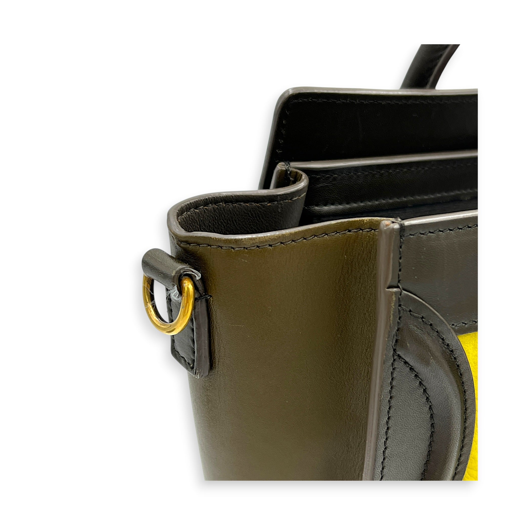 Luggage Nano Multi-colour Top Handle Bag in Calfskin, Gold hardware