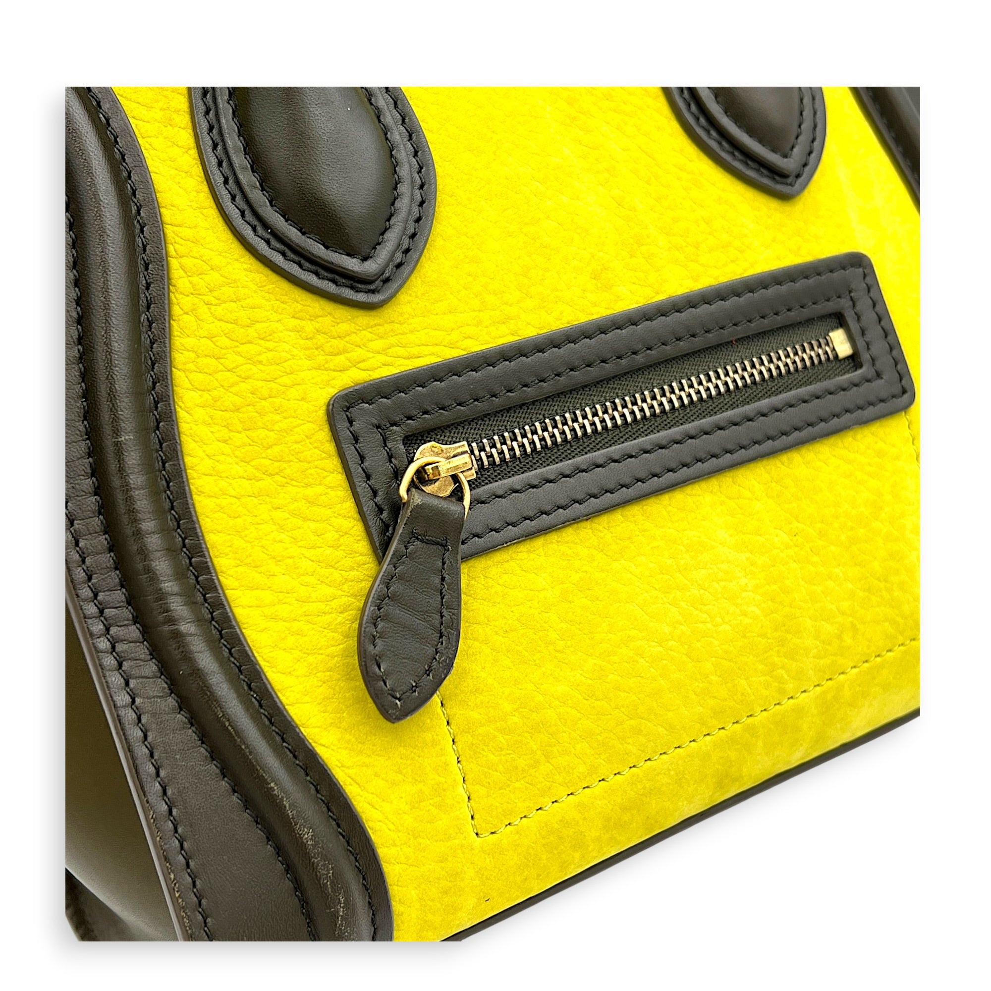 Luggage Nano Multi-colour Top Handle Bag in Calfskin, Gold hardware