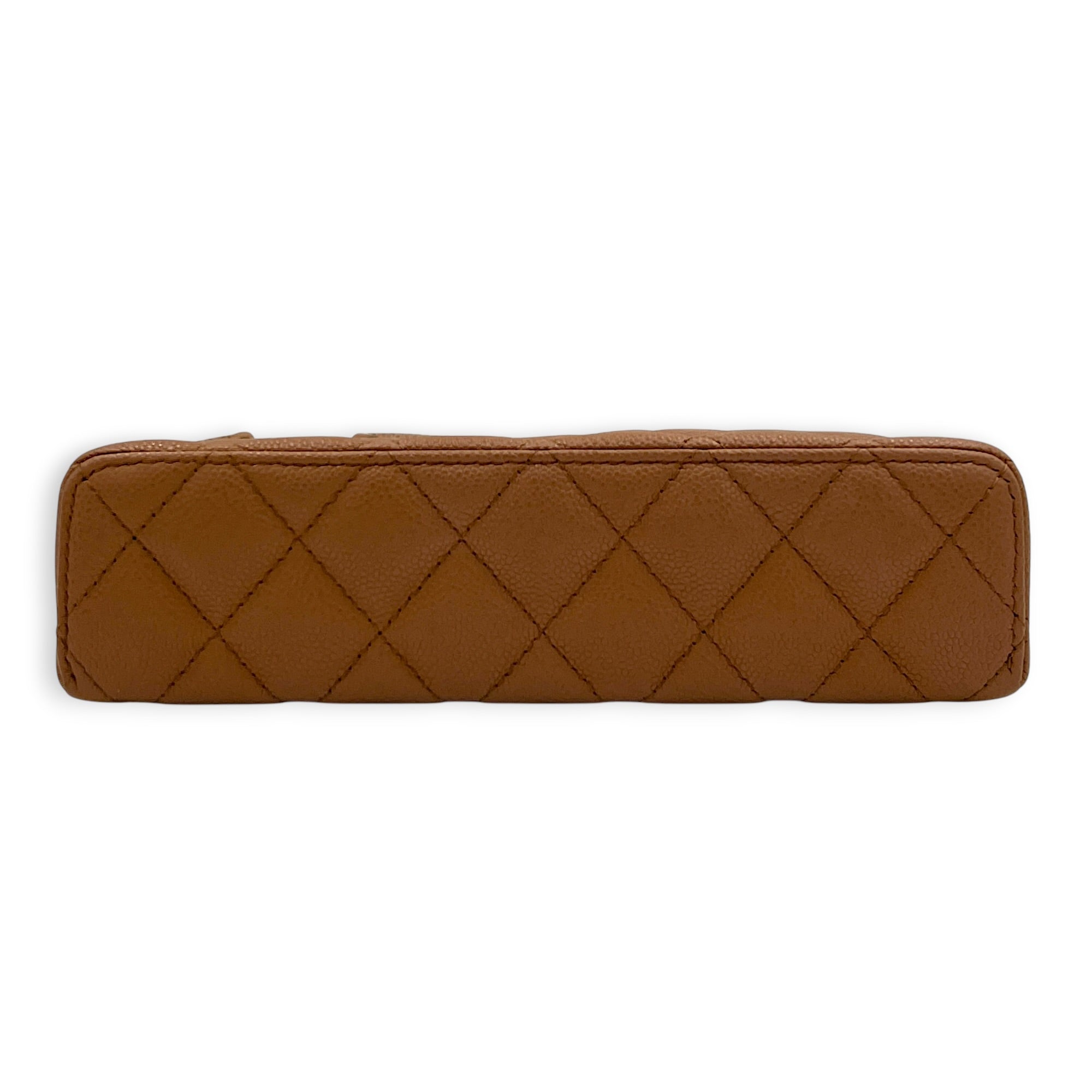 25S Top Handle Vanity Bag Brown in Caviar Leather, Gold hardware