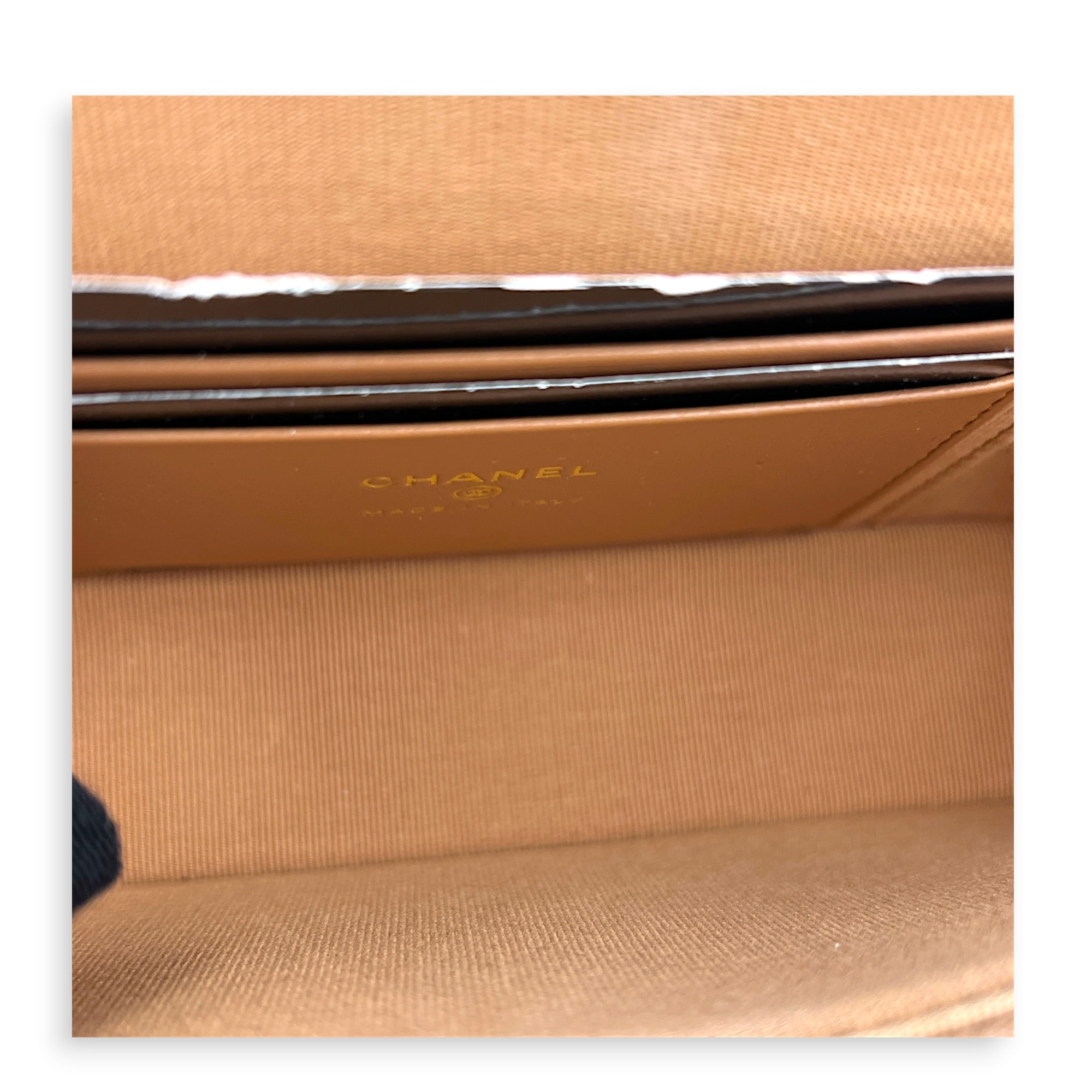 25S Top Handle Vanity Bag Brown in Caviar Leather, Gold hardware