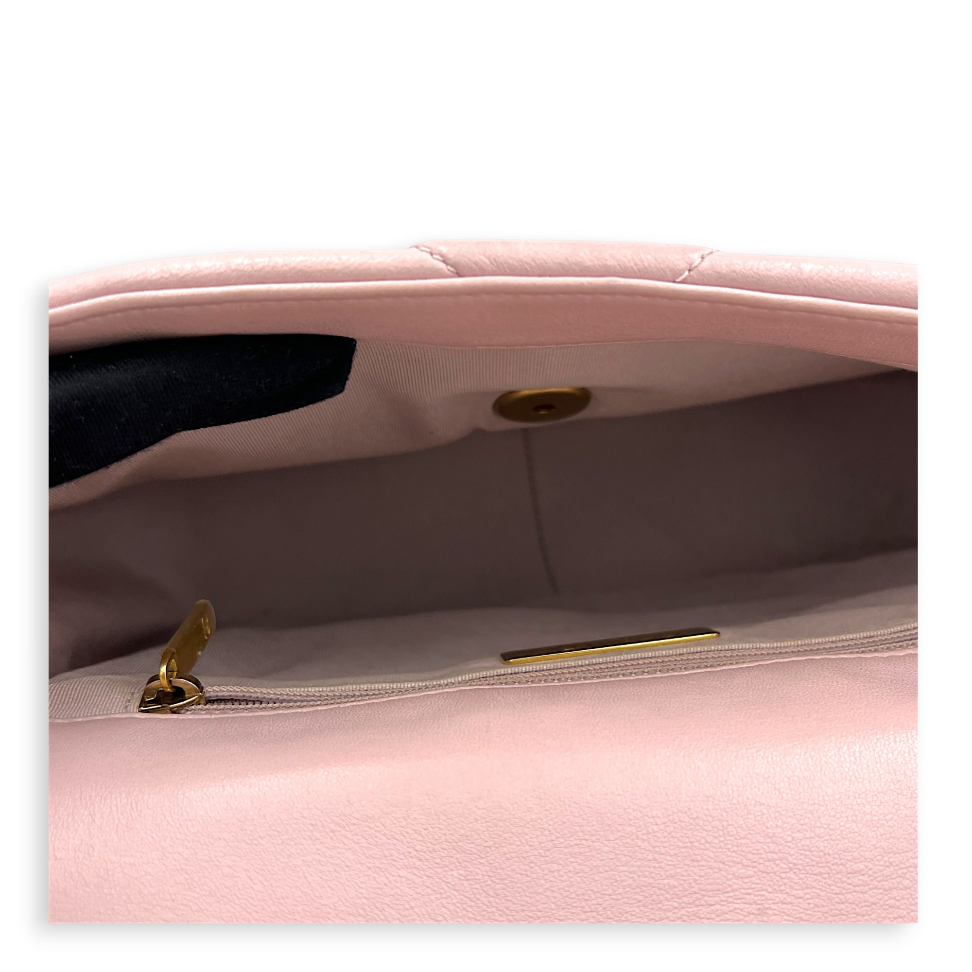C19 Shoulder Bag Pink in Lambskin, Mixed hardware