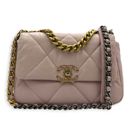 C19 Shoulder Bag Pink in Lambskin, Mixed hardware