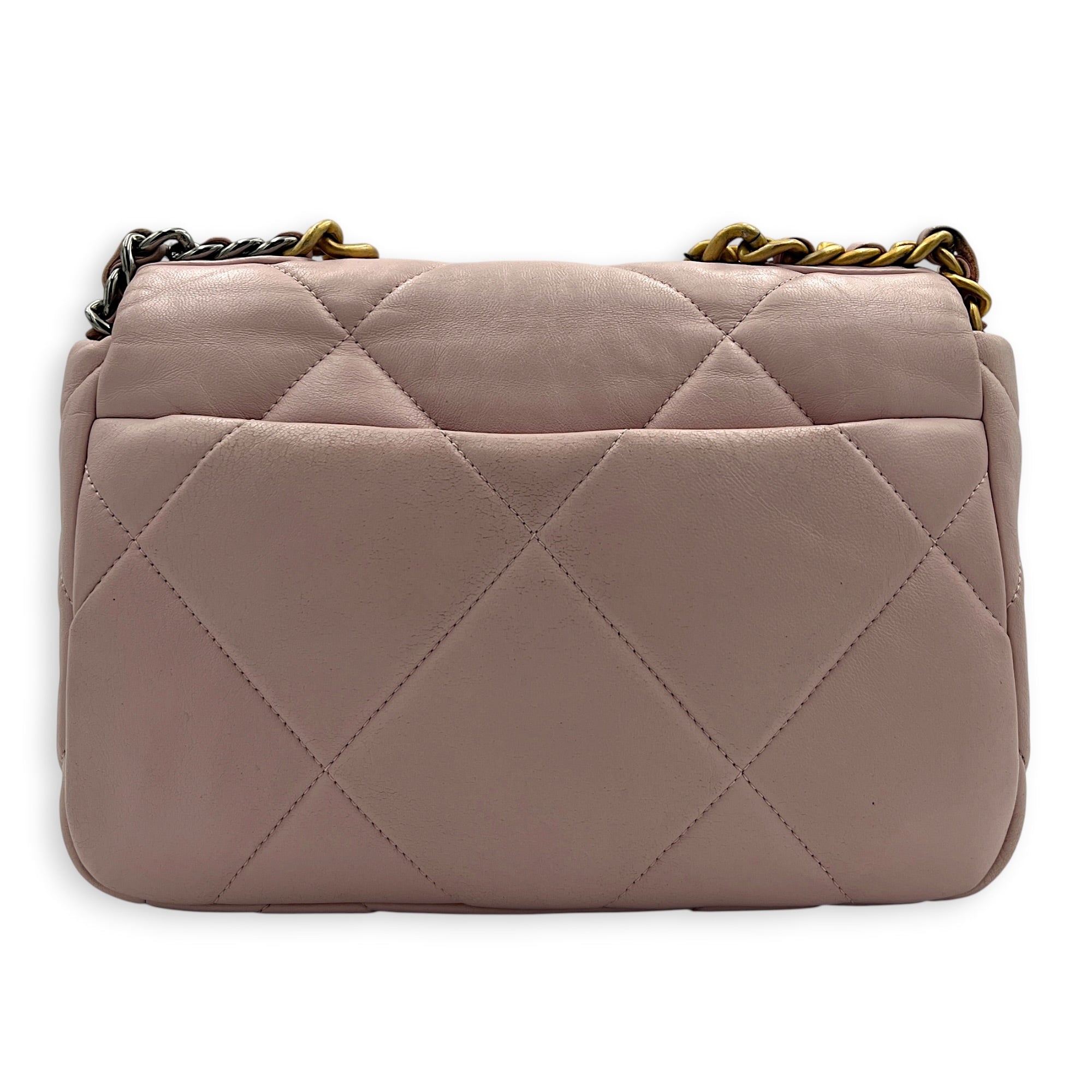 C19 Shoulder Bag Pink in Lambskin, Mixed hardware