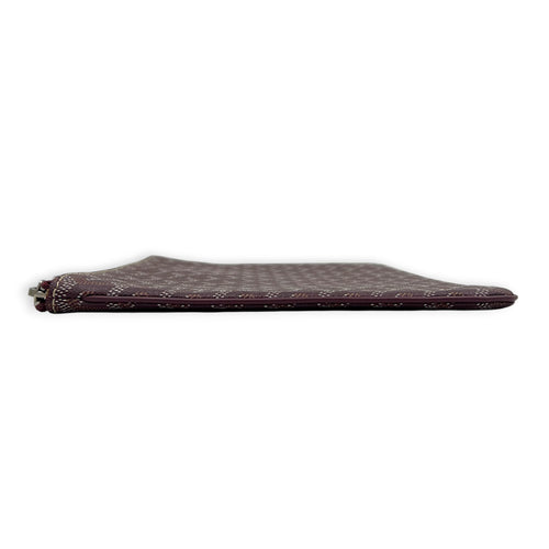 Sénat Red Pouch in Coated Canvas, Silver hardware
