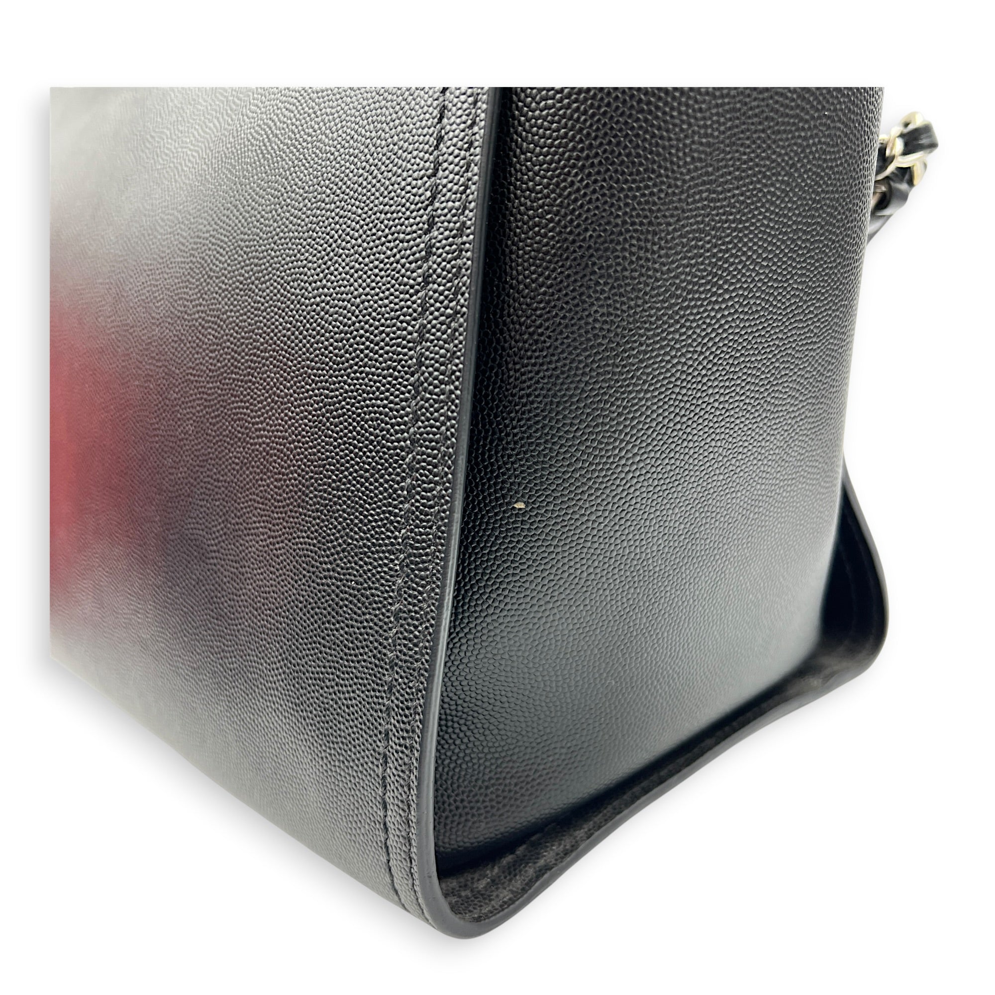 Deauville Tote Bag Black in Caviar Leather, Silver hardware