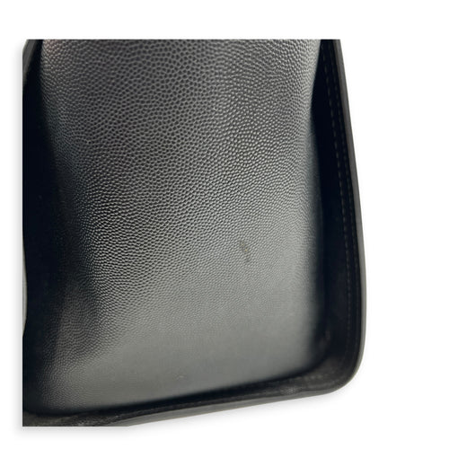 Deauville Tote Bag Black in Caviar Leather, Silver hardware