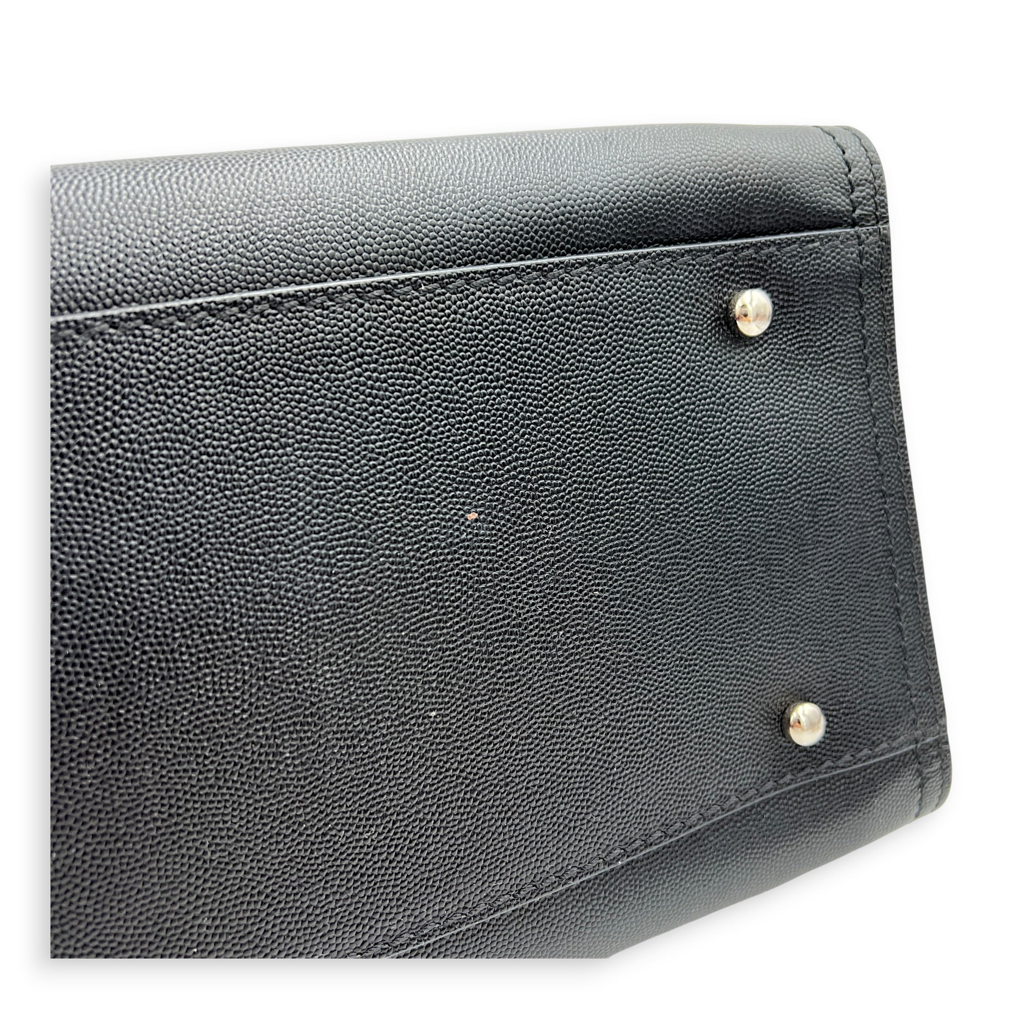 Deauville Tote Bag Black in Caviar Leather, Silver hardware