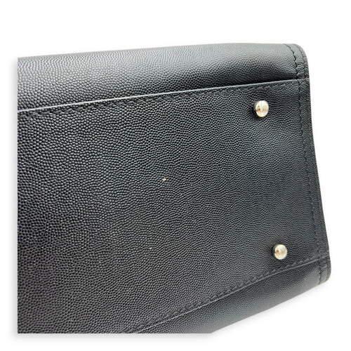 Deauville Tote Bag Black in Caviar Leather, Silver hardware