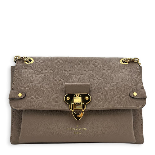 Vavin Shoulder Bag Beige in Empreinte Leather, Gold hardware
