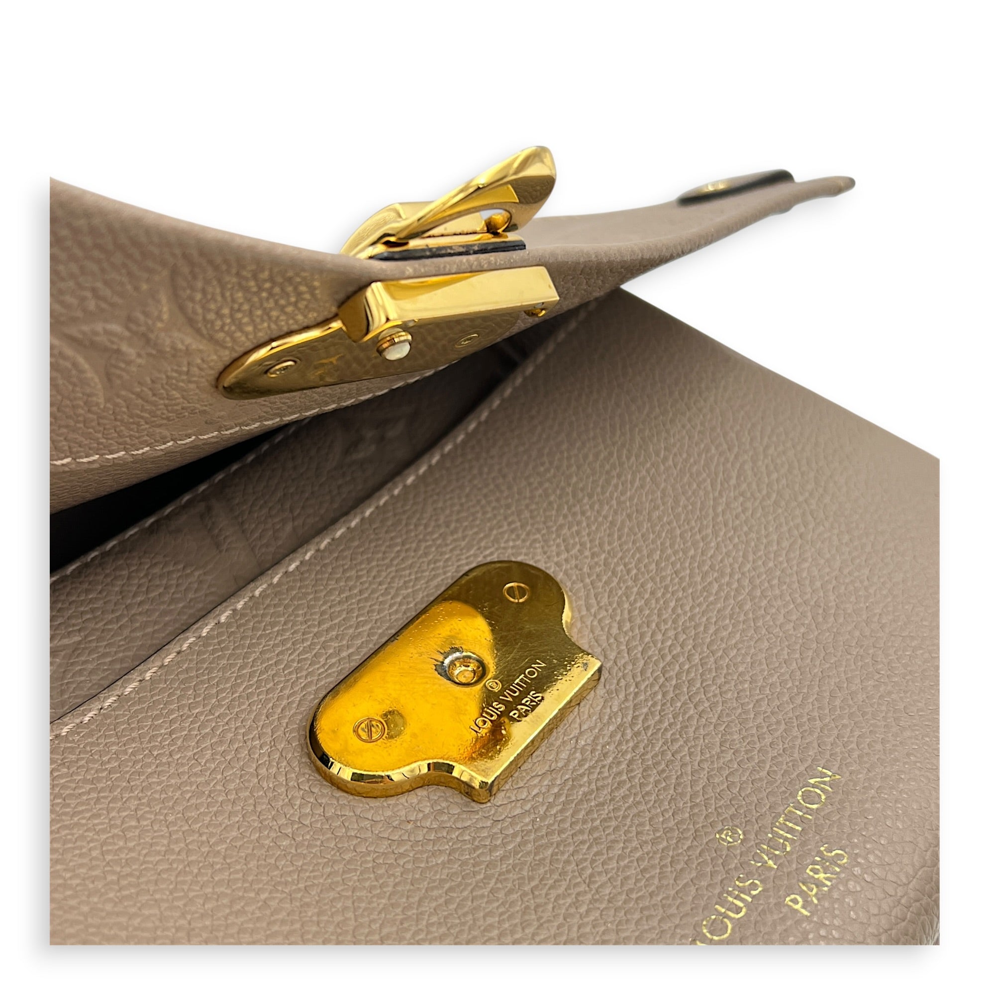 Vavin Shoulder Bag Beige in Empreinte Leather, Gold hardware