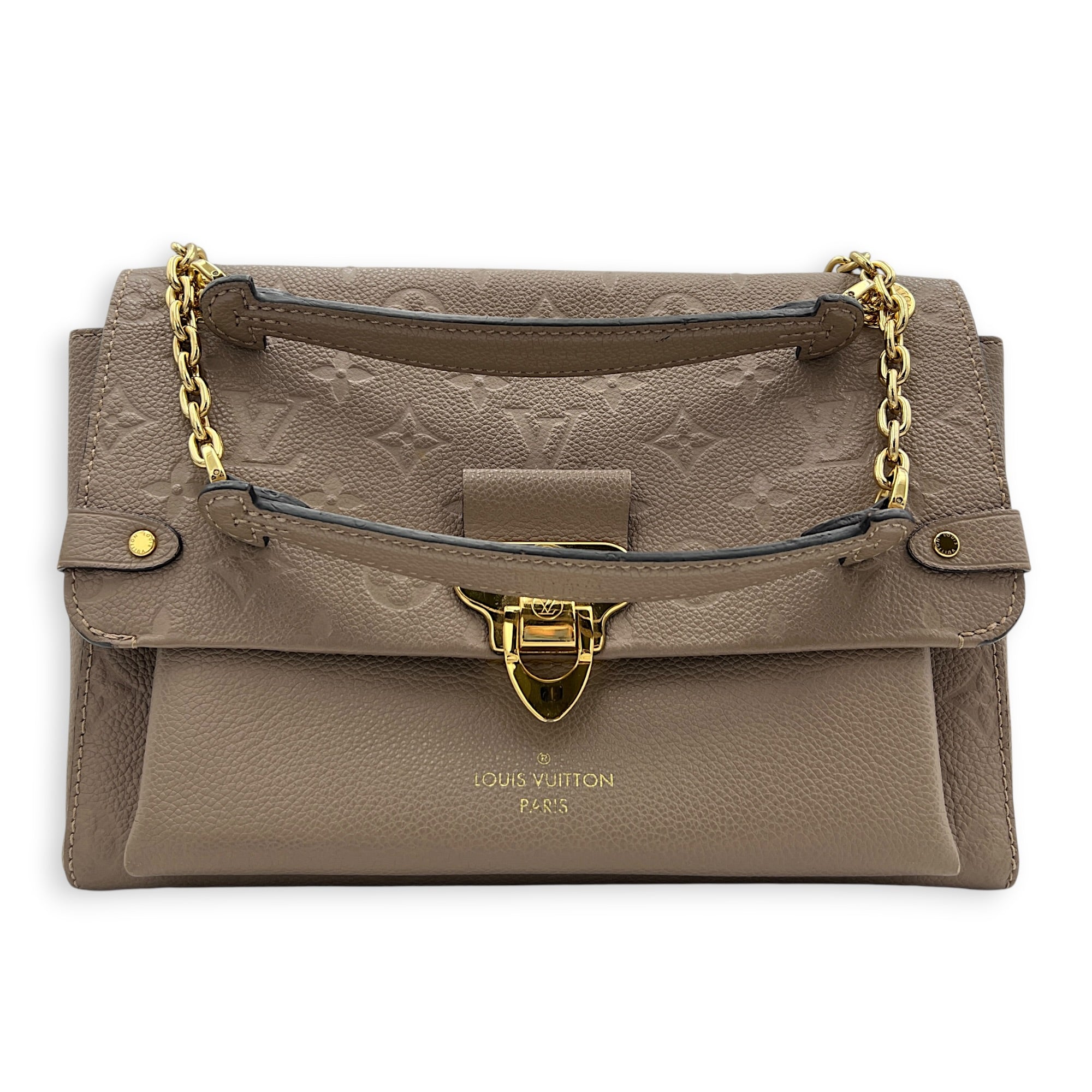 Vavin Shoulder Bag Beige in Empreinte Leather, Gold hardware