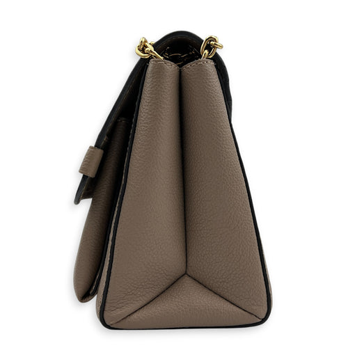 Vavin Shoulder Bag Beige in Empreinte Leather, Gold hardware