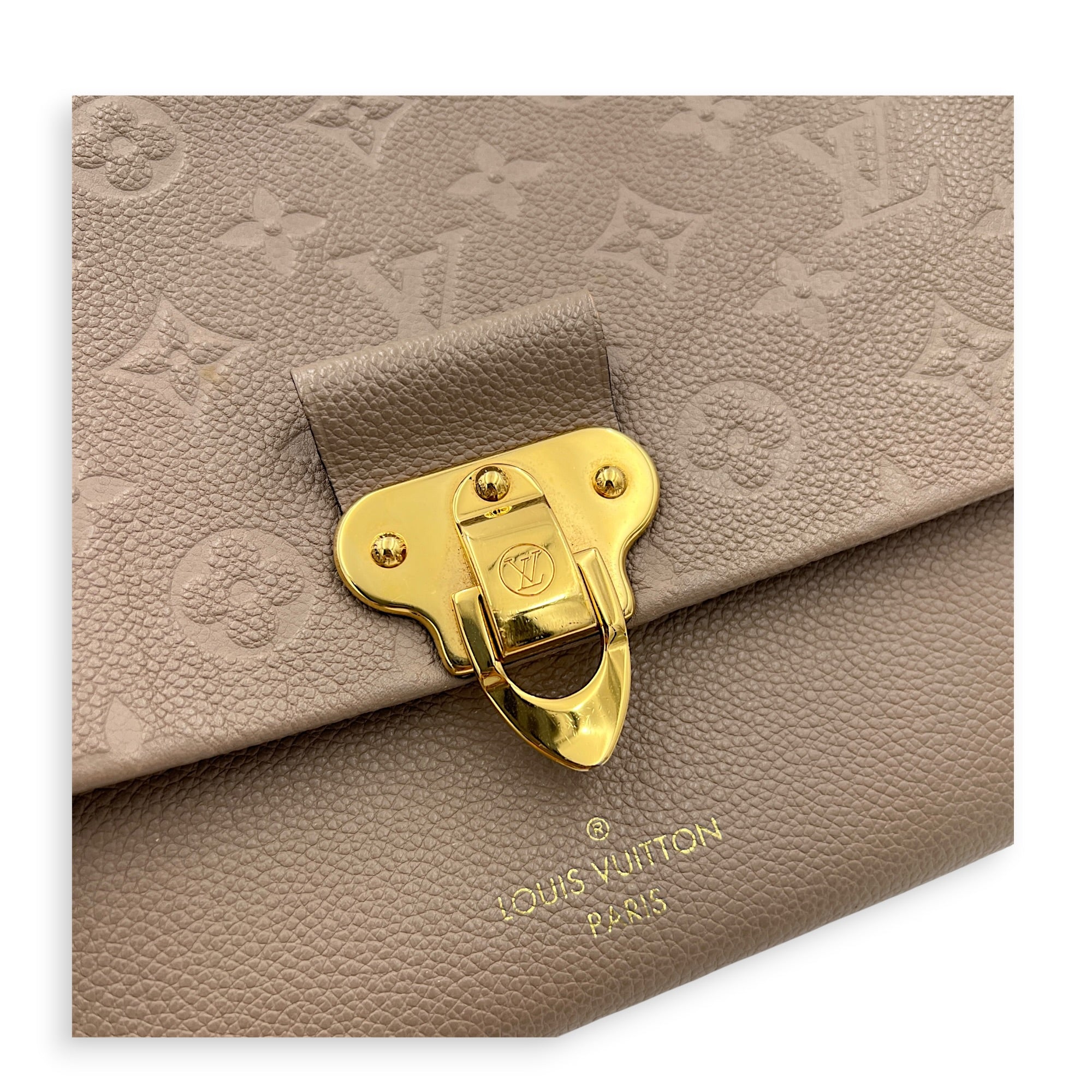 Vavin Shoulder Bag Beige in Empreinte Leather, Gold hardware