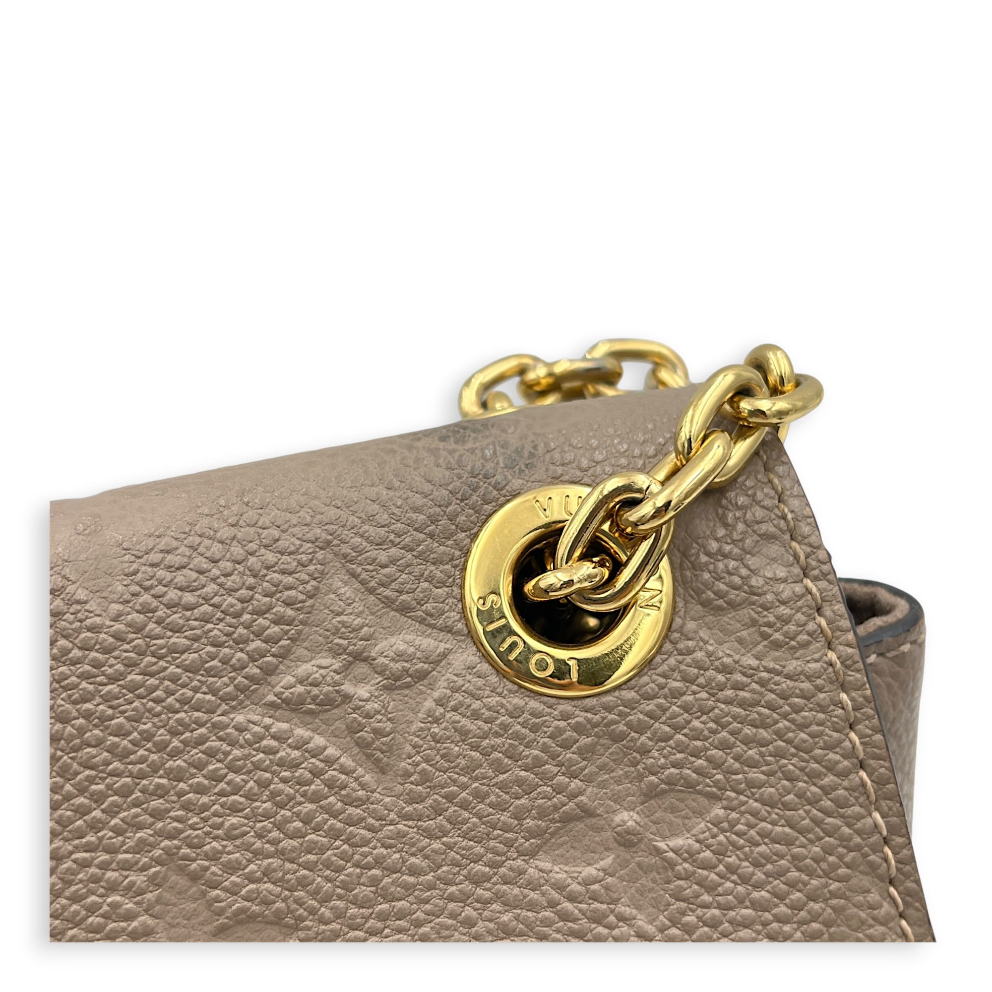 Vavin Shoulder Bag Beige in Empreinte Leather, Gold hardware