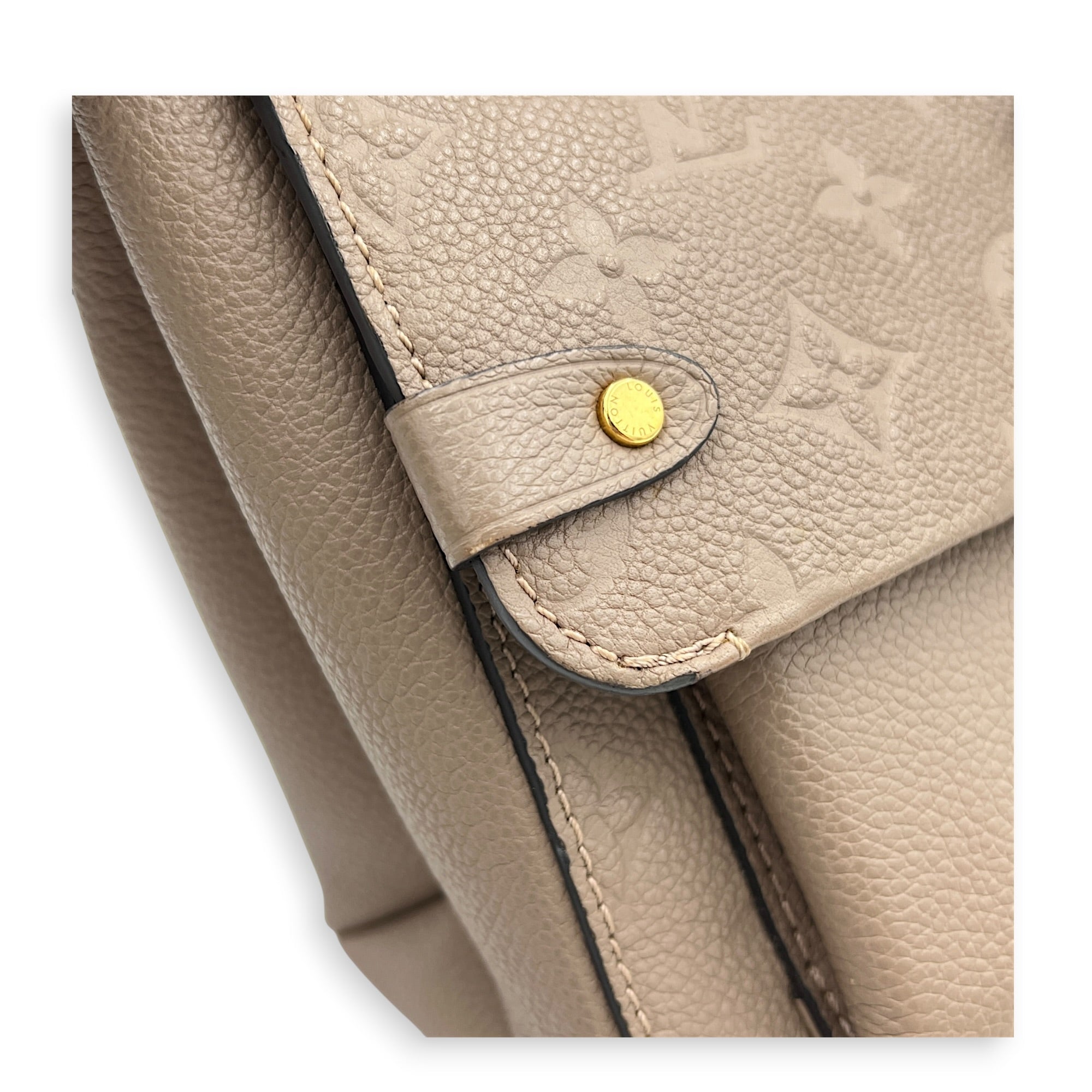 Vavin Shoulder Bag Beige in Empreinte Leather, Gold hardware