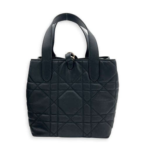 Toujours Vertical Black Top Handle Bag in Calfskin, Gold hardware