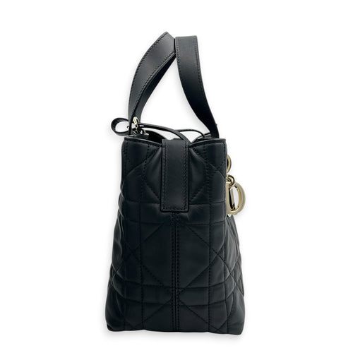 Toujours Vertical Black Top Handle Bag in Calfskin, Gold hardware